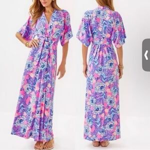 Lilly Pulitzer Wisteria Elbow Sleeve Maxi Dress